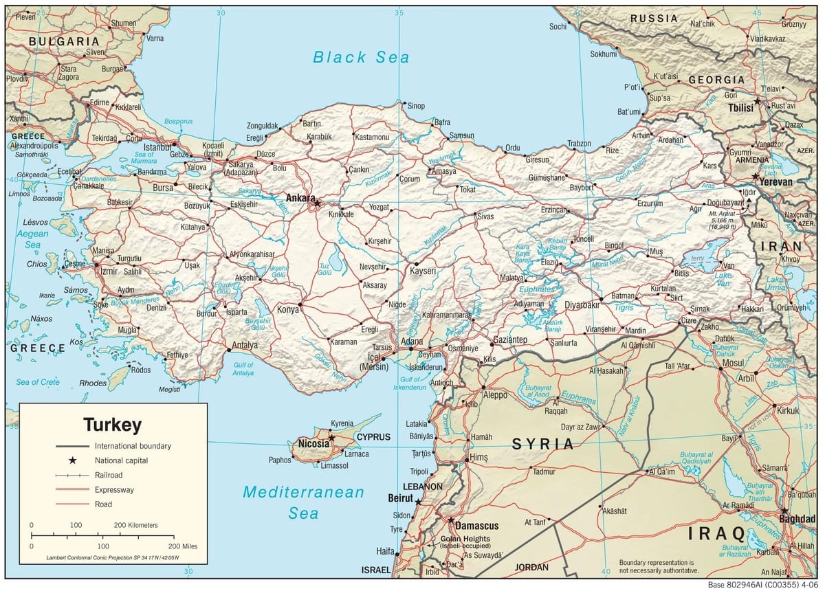 zobrazit mapa Turecka