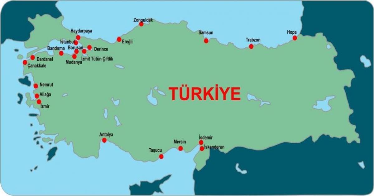 mapa Turecka porty