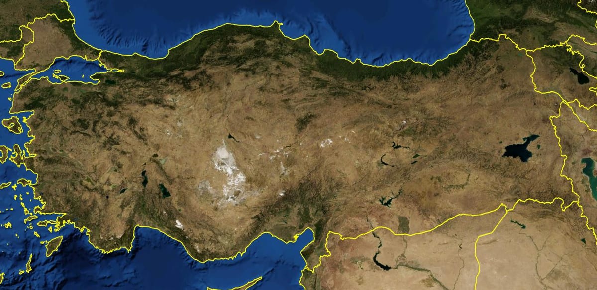 satelitní mapa Turecka