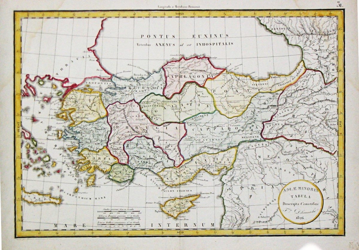 mapa Turecka staré