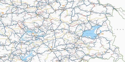 Podrobná mapa jižní Turecko