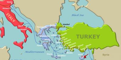 Mapa Turecko ferry