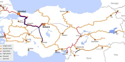 Mapa Turecka vlak
